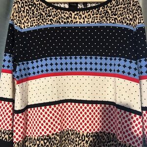 Rafaella Leopard and Polka Dot Striped Top